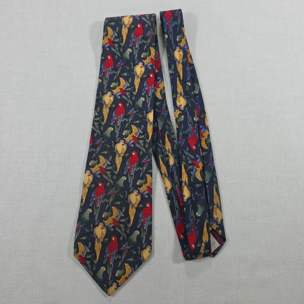 417 by Van Heusen Men's Multicolor Parrot 100% Silk Designer necktie